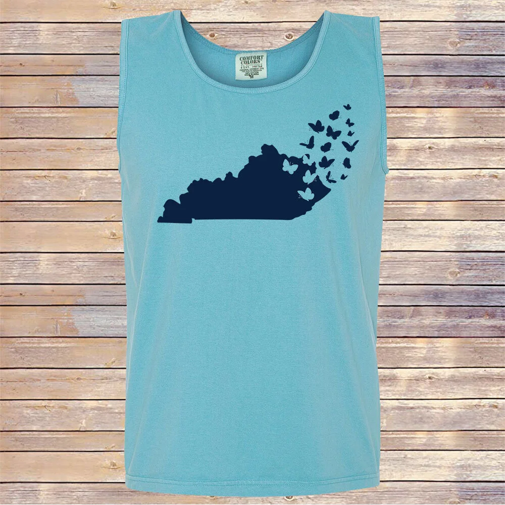 Comfort Colors Lagoon KY Butterfly Tank Top