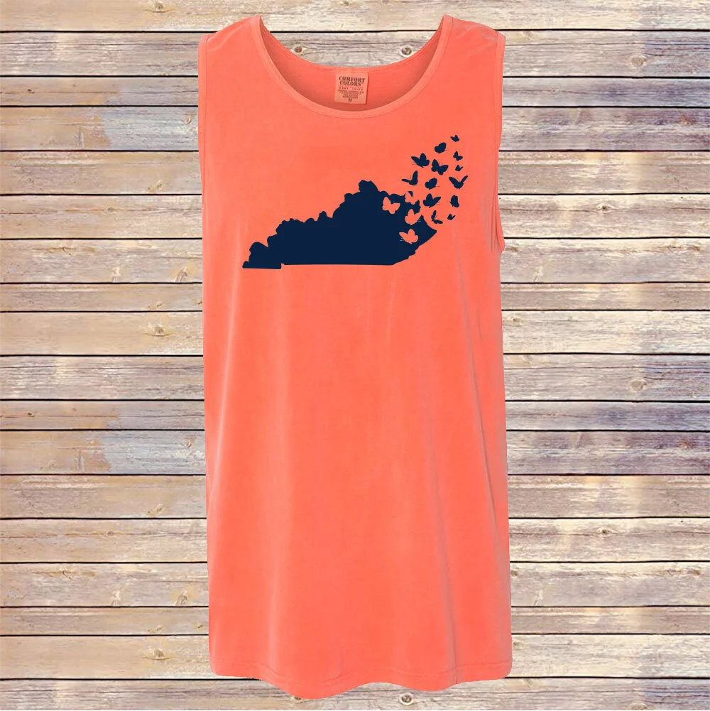 Comfort Colors Bright Salmon KY Butterfly Tank Top