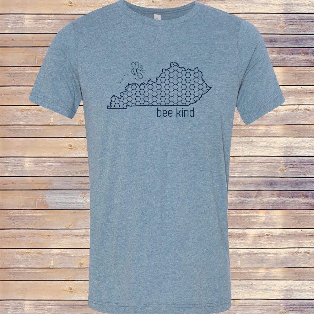 Heather Denim KY Bee Kind Tri-Blend Tee