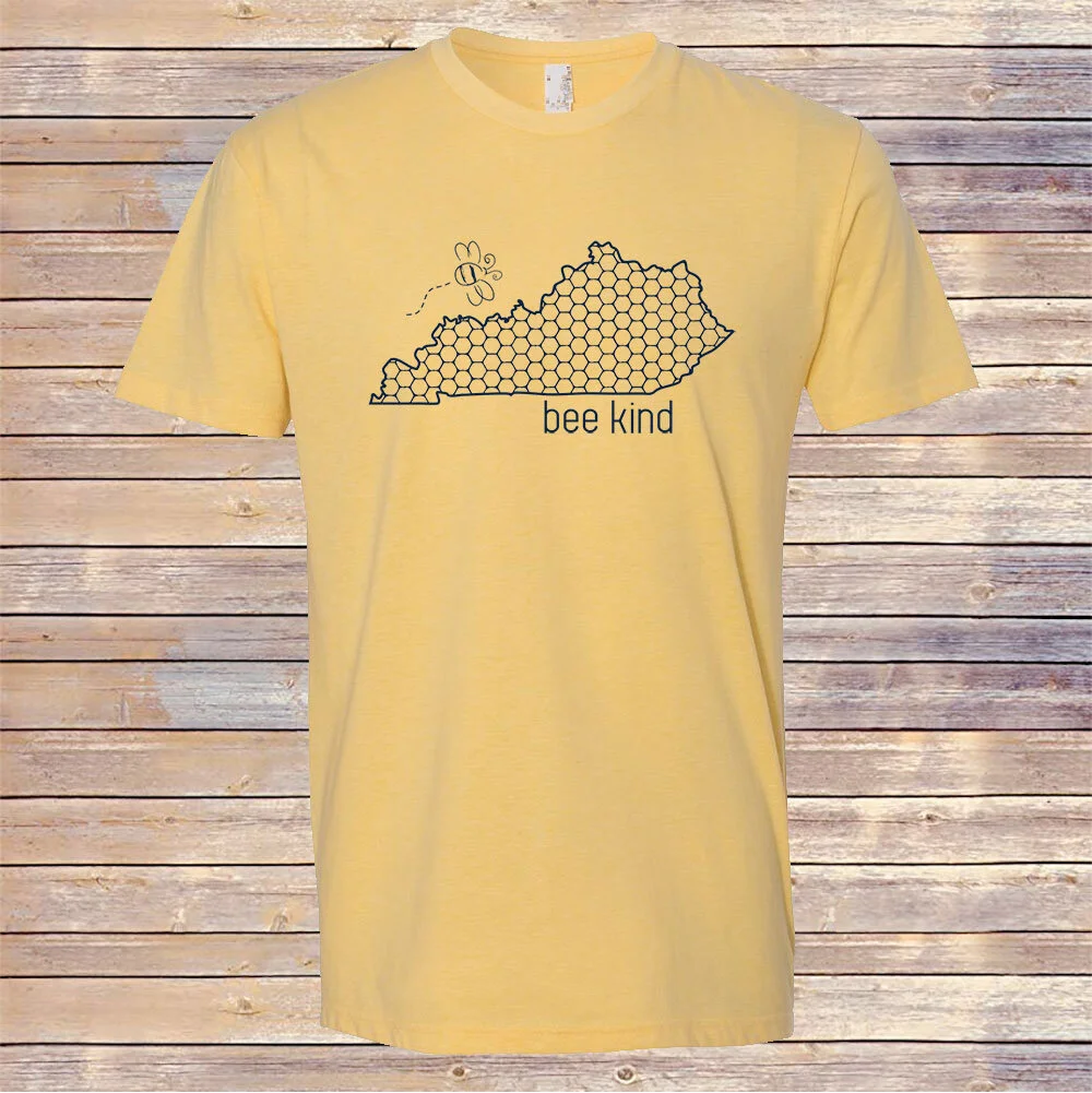 Heather Gold KY Bee Kind Tri-Blend Tee