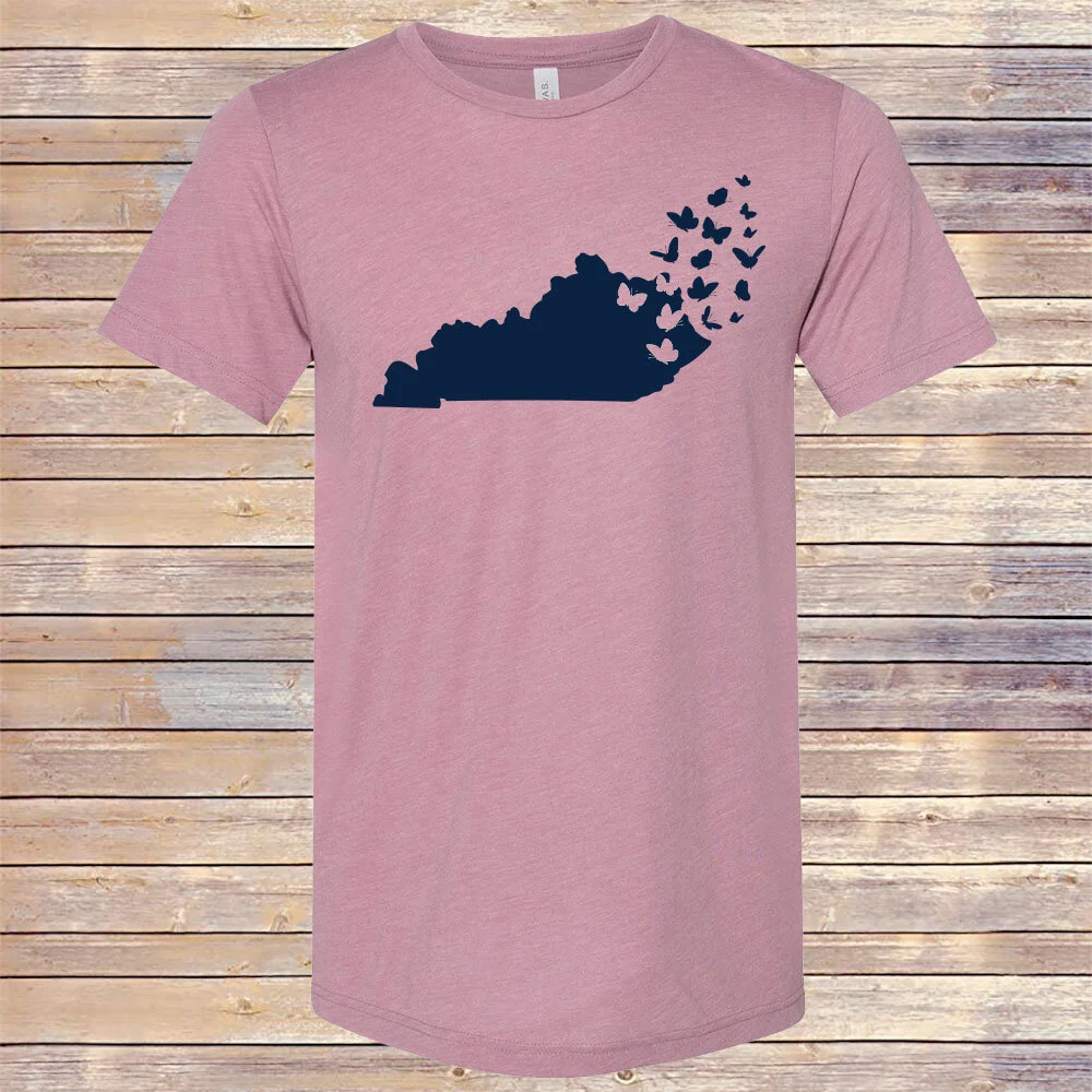 Heather Orchid KY Butterflies Tri-Blend Tee