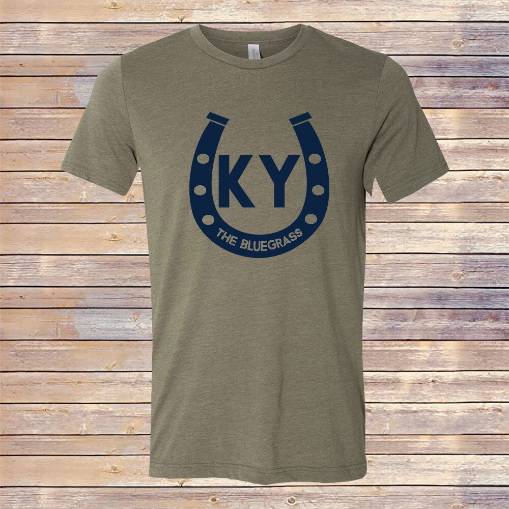 Heather Olive KY Horseshoe Tri-Blend Tee