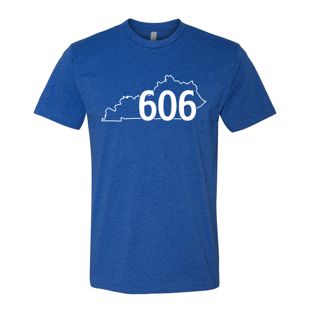 Heather Royal 606 State Outline Tee