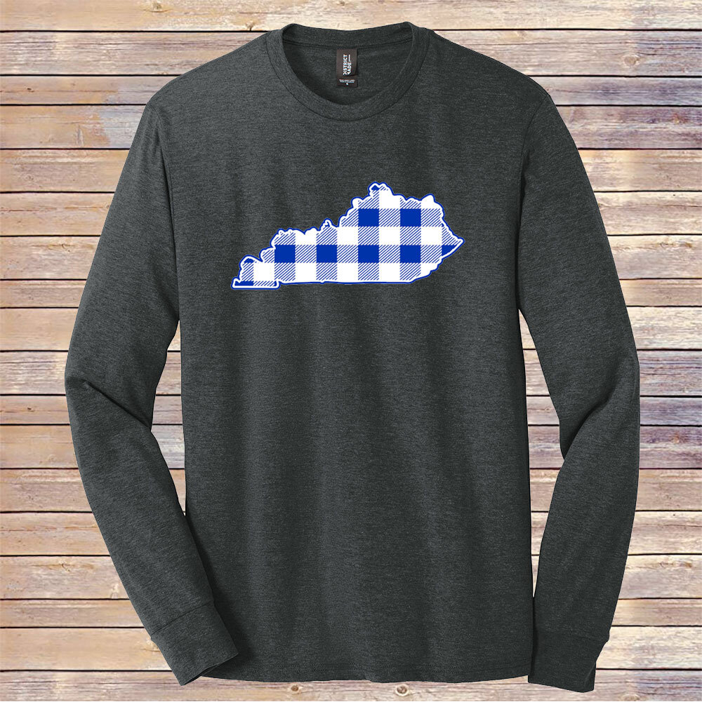 Heather Black State Royal Plaid Tri-Blend Tee