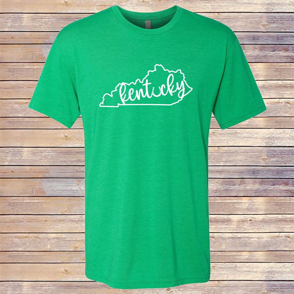 Heather Green Kentucky Script Tri-Blend Tee