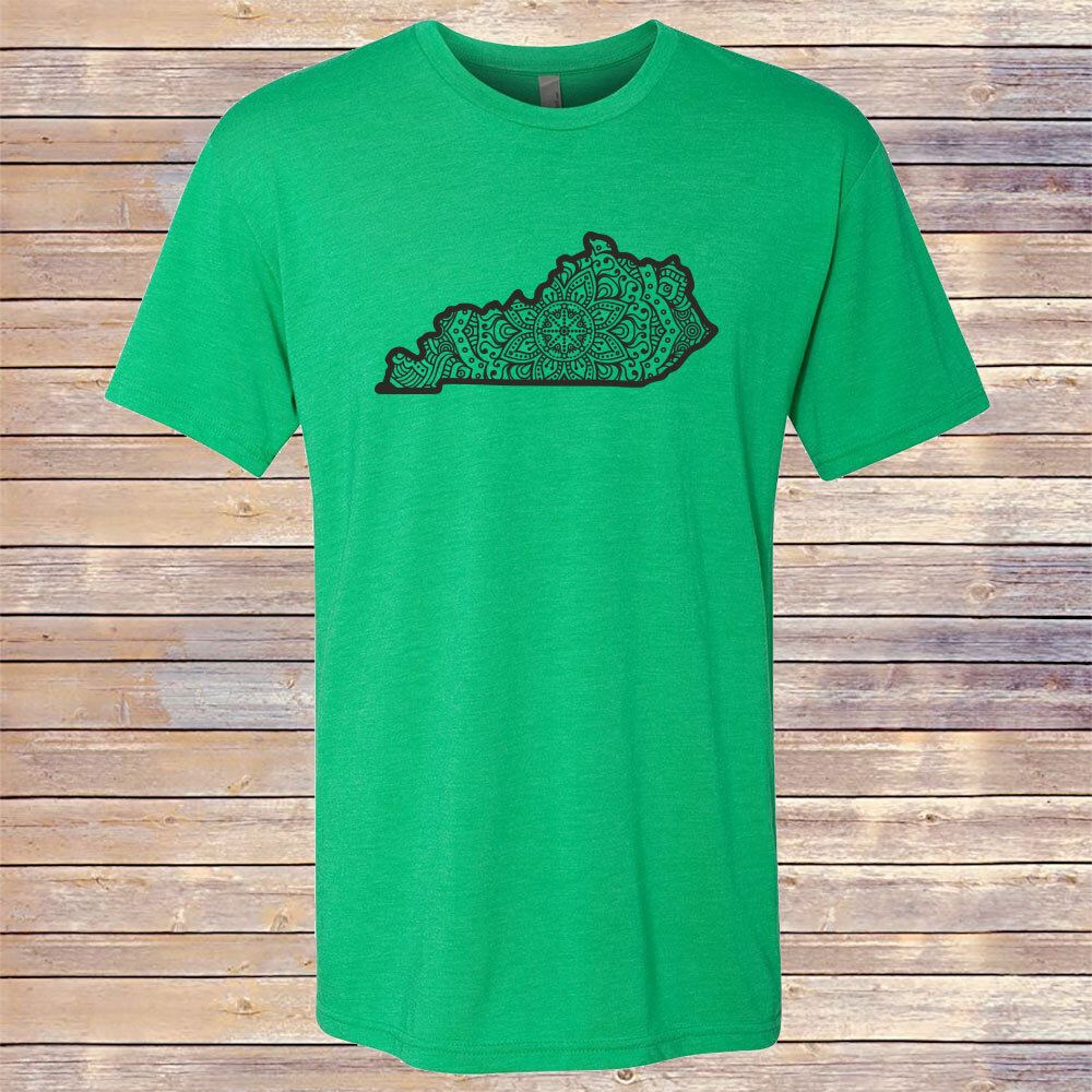 Heather Green State Mandala Tri-Blend Tee