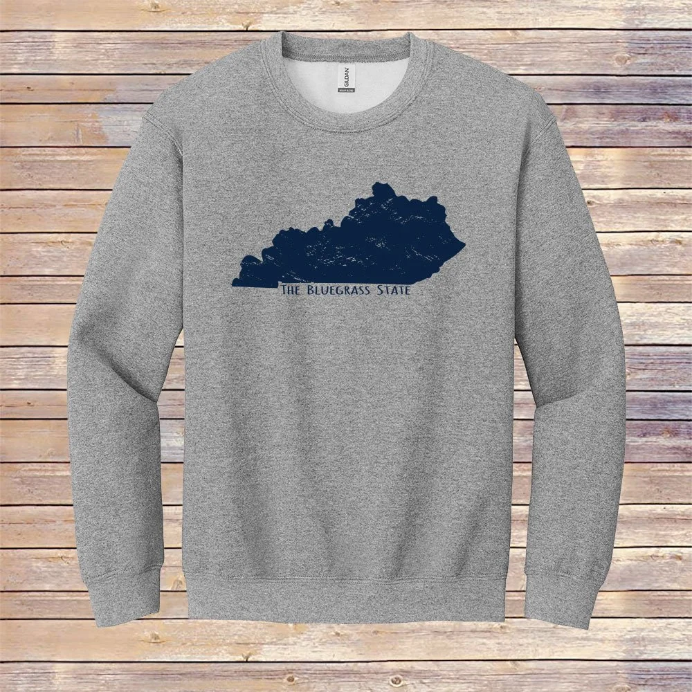 Heather Gray Bluegrass State Crewneck Sweatshirt