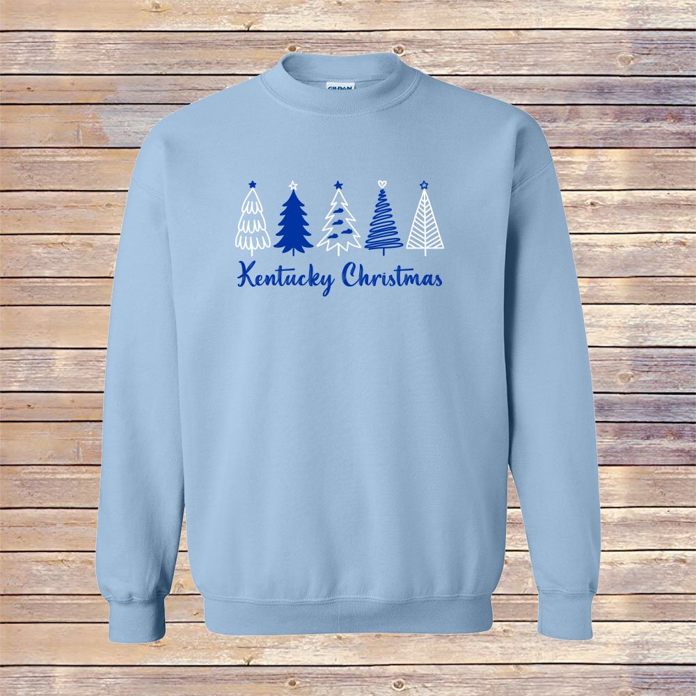 Light Blue Kentucky Christmas Crewneck Sweatshirt