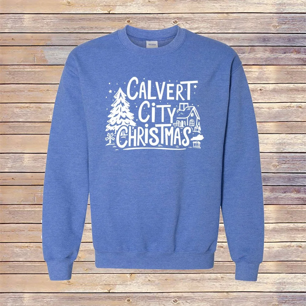 Heather Royal Calvert City Christmas Crewneck Sweatshirt
