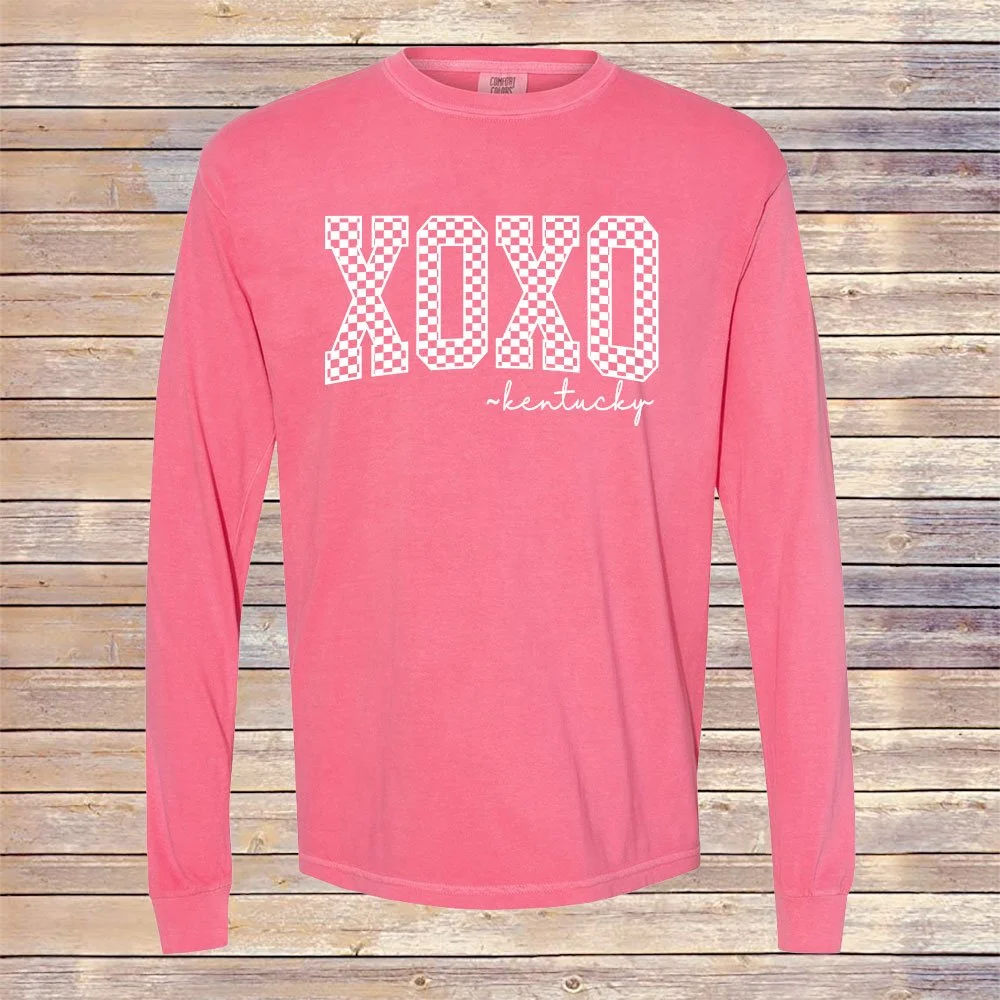 Crunchberry Comfort Colors XOXO Kentucky Long Sleeve Tee