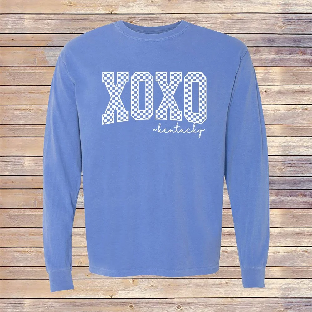 Flo Blue Comfort Colors XOXO Kentucky Long Sleeve Tee