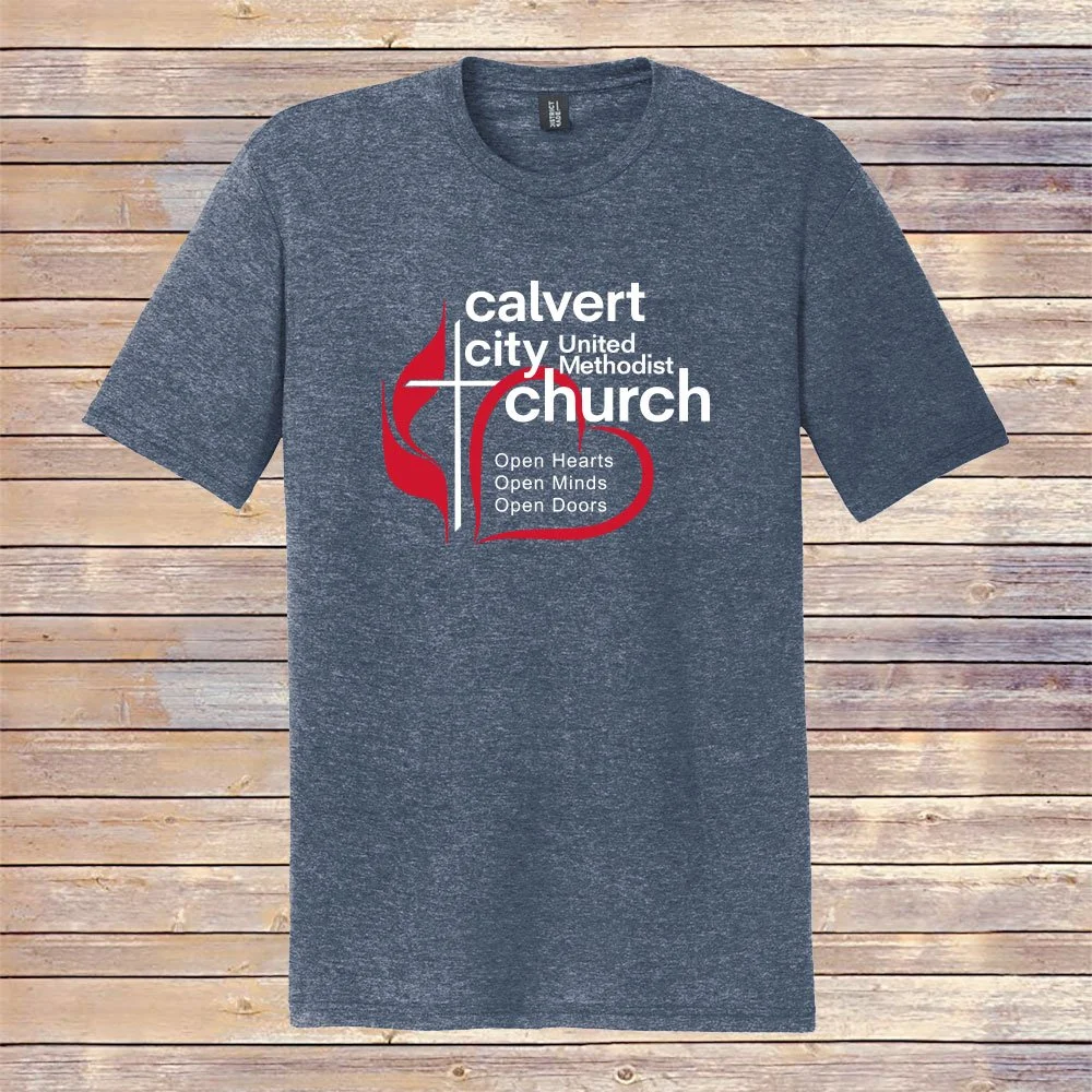 Youth Heather Navy CCUMC Heart Tee