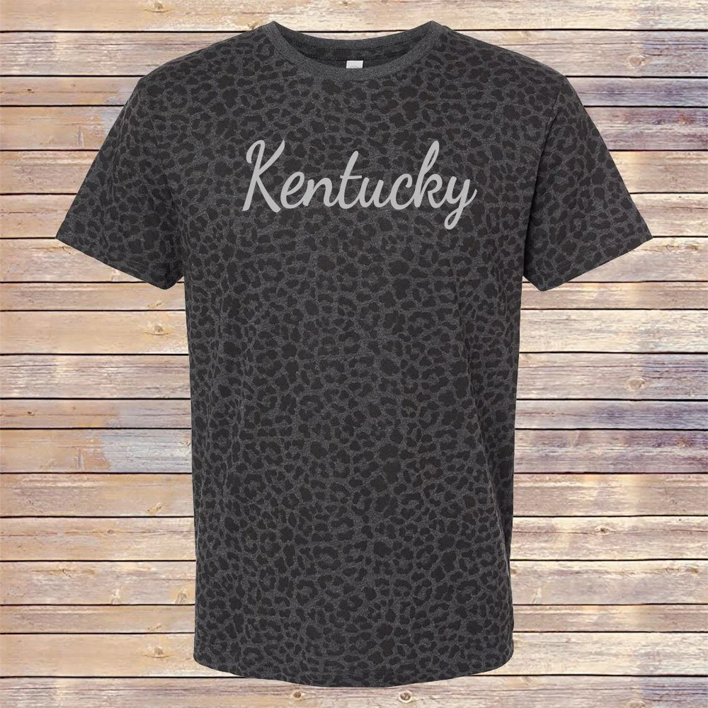Black Leopard Kentucky Script Tee