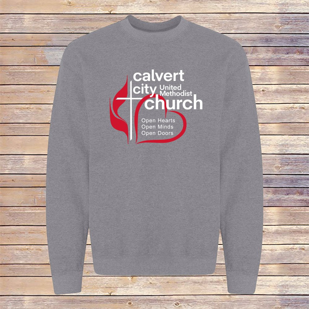 Heather Gray CCUMC Heart Crewneck Sweatshirt - Front Only