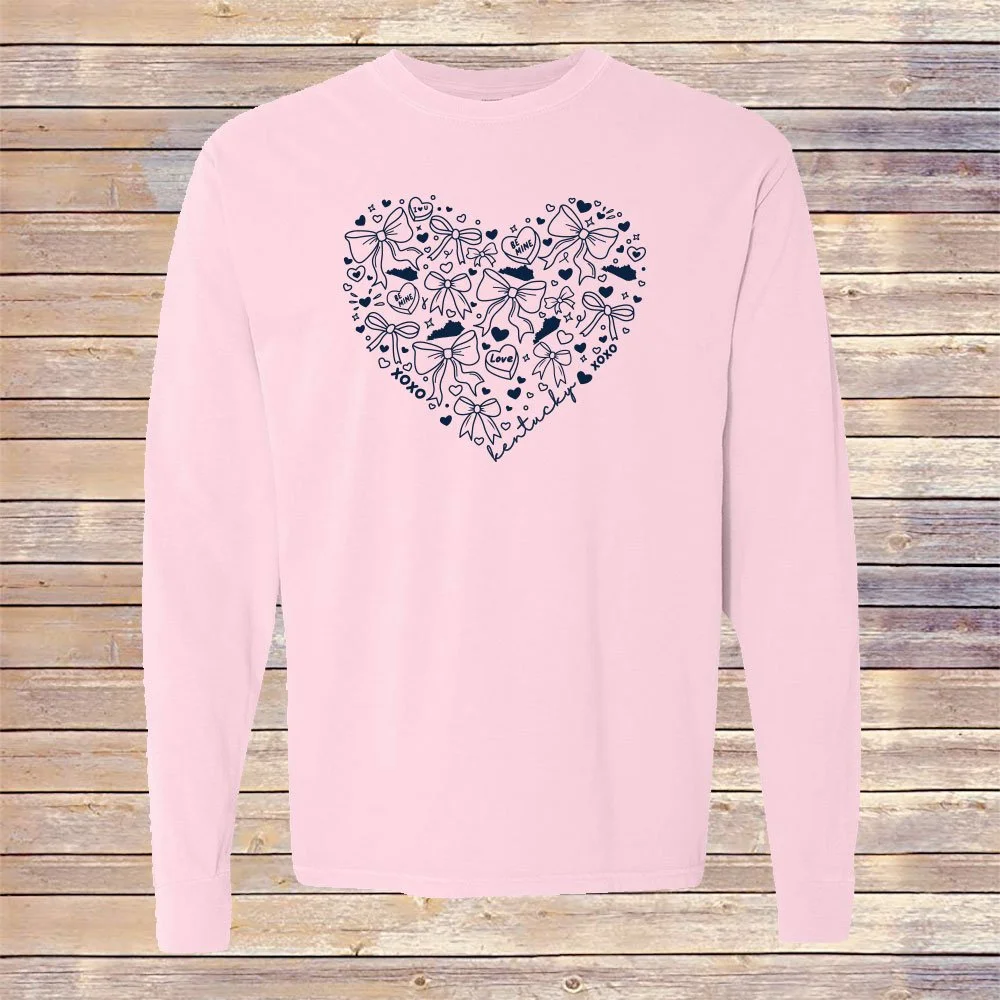 Blossom Comfort Colors Kentucky Heart Long Sleeve Tee