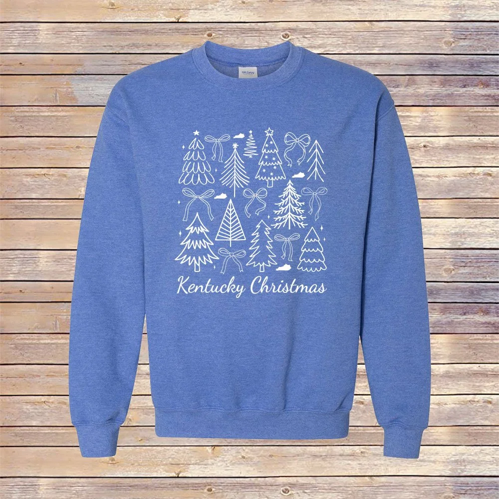 Heather Royal Kentucky Christmas Crewneck Sweatshirt