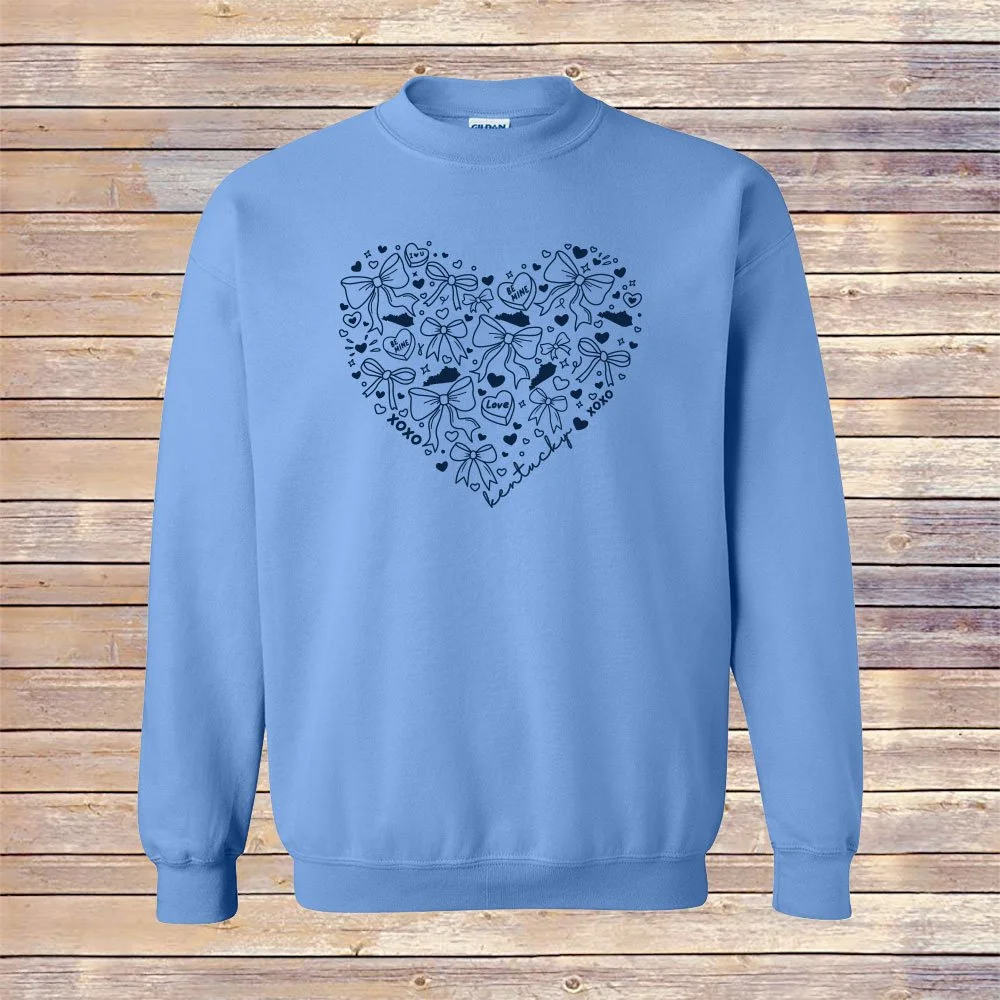 Columbia Blue Kentucky Heart Crewneck Sweatshirt