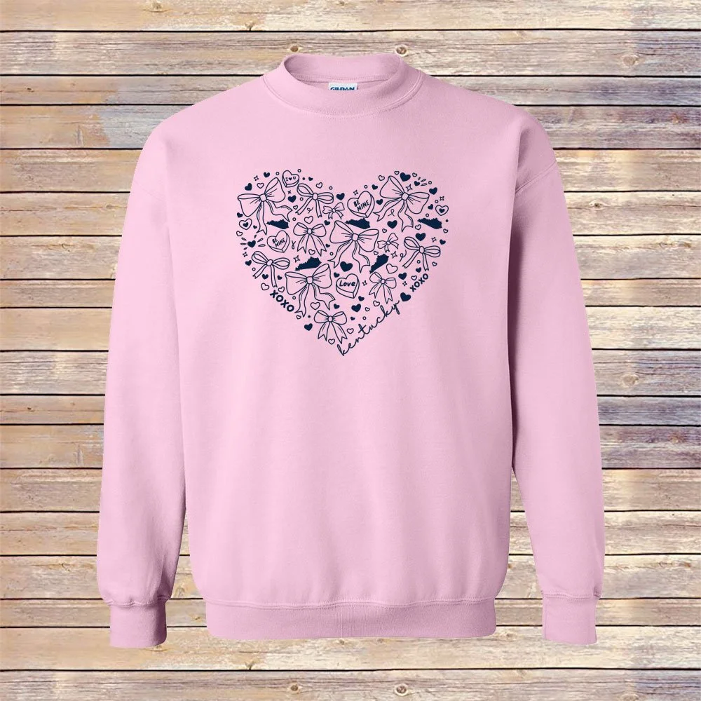 Light Pink Kentucky Heart Crewneck Sweatshirt