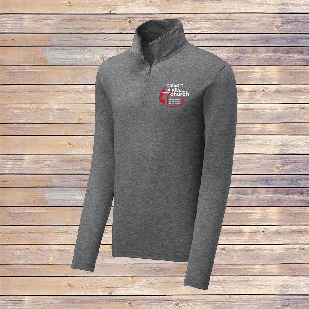 Dark Heather Gray CCUMC Tri-Blend Quarter Zip