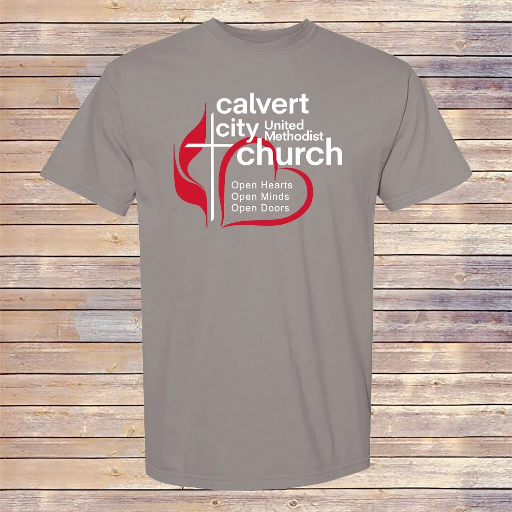 Grey Comfort Colors CCUMC Heart Tee -Front and Back