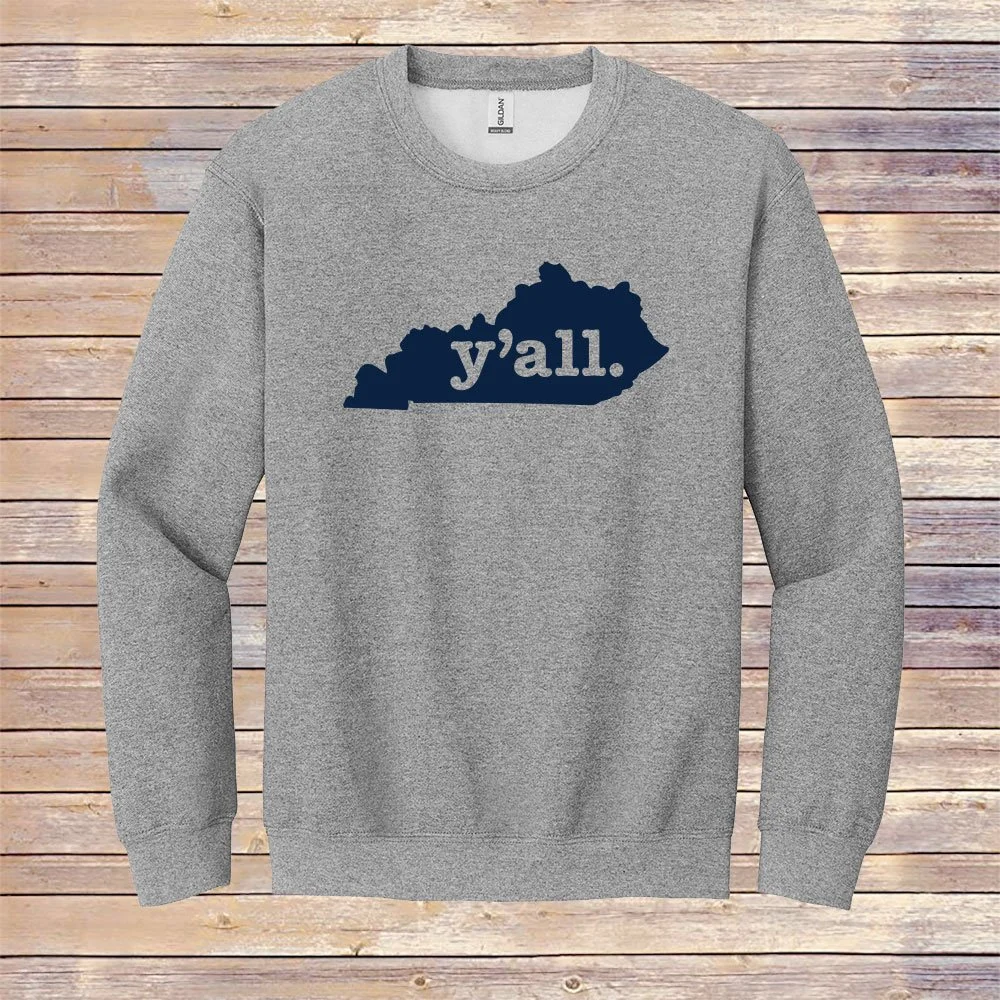 Heather Gray Y'all Crewneck Sweatshirt