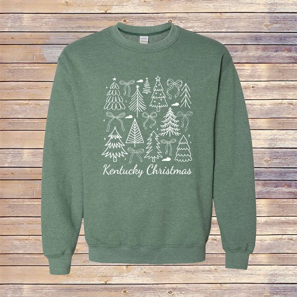Heather Green Kentucky Christmas Crewneck Sweatshirt
