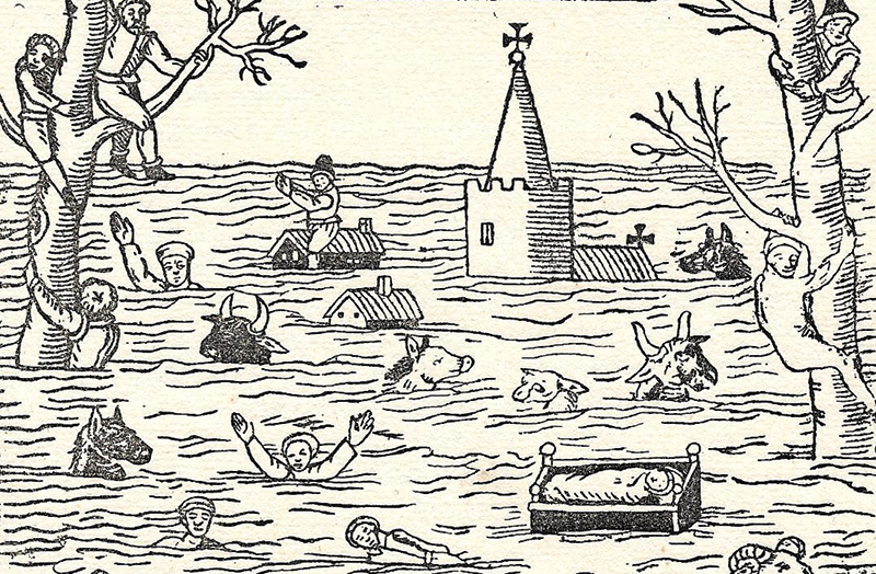  Contemporary woodcut illustration showing effects of 1607 flood (Steve Rippon) 