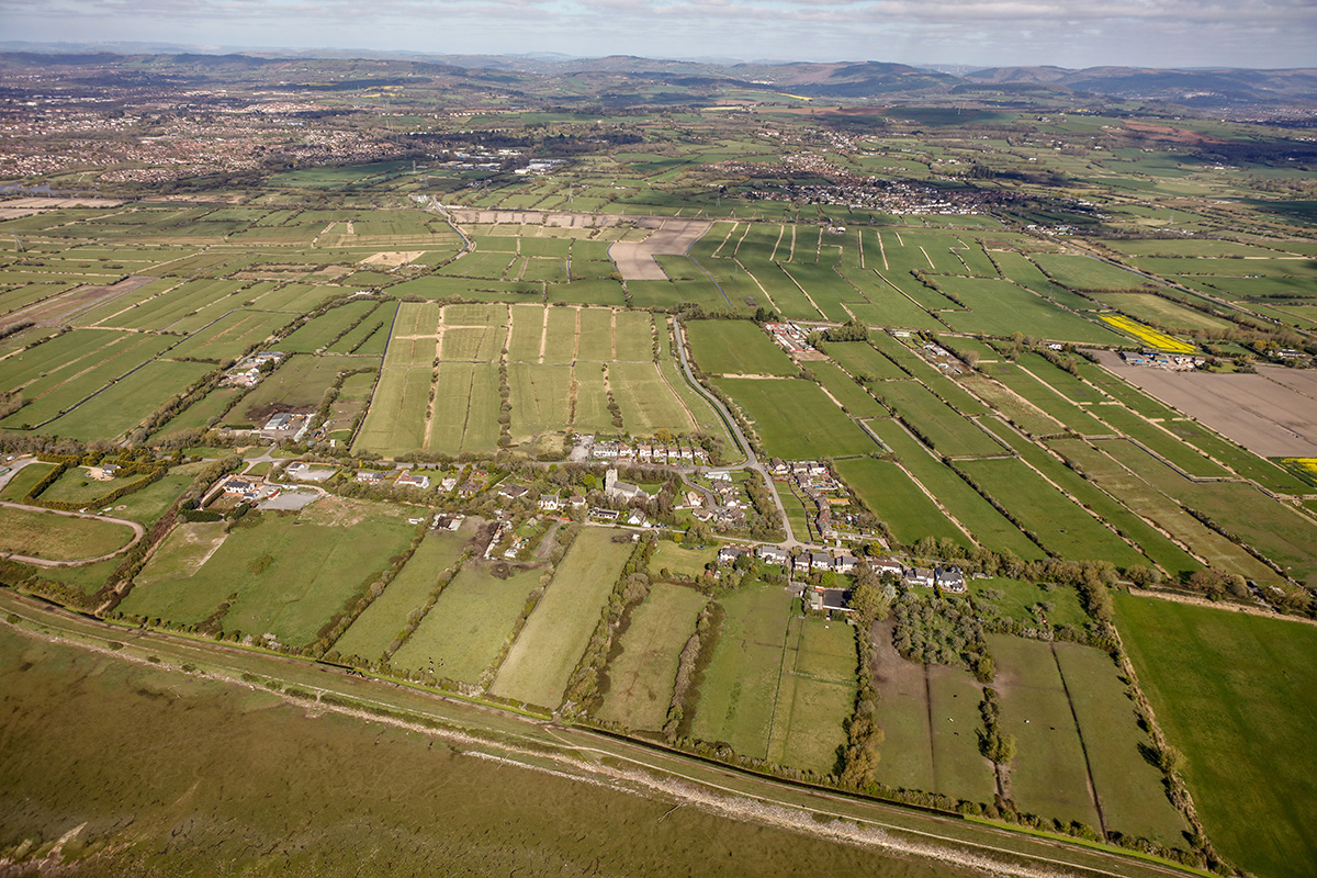 Looking north over Peterstone towards Marshfield.