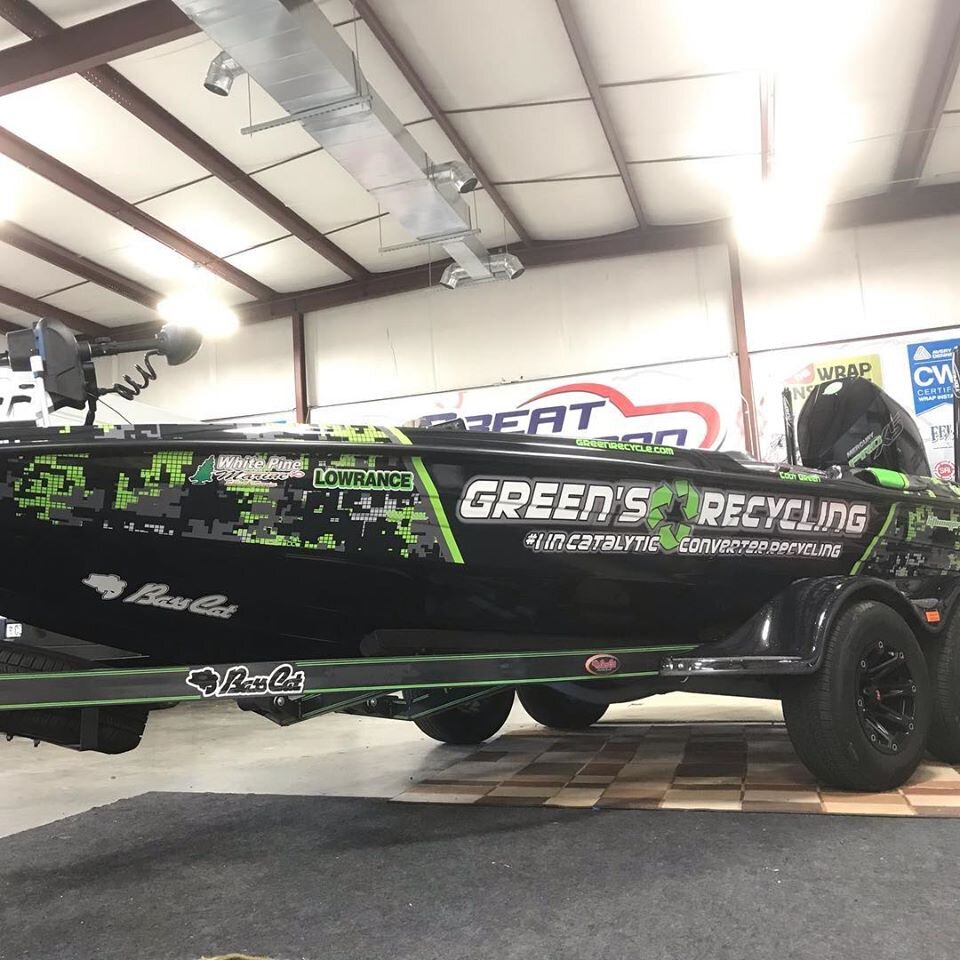 Digital Camo Boat Wrap