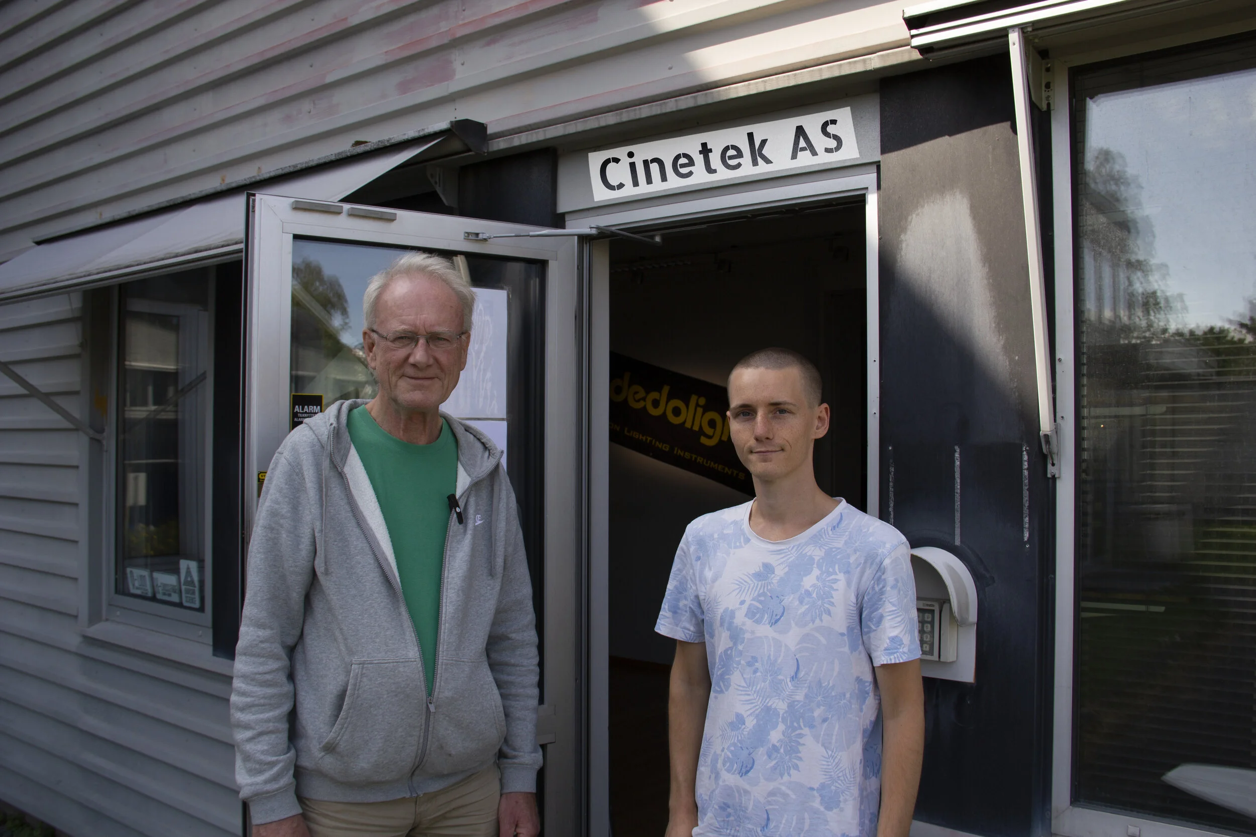 Thomas Diseth og Daniel Nielsen hos Cinetek AS på Filmparken