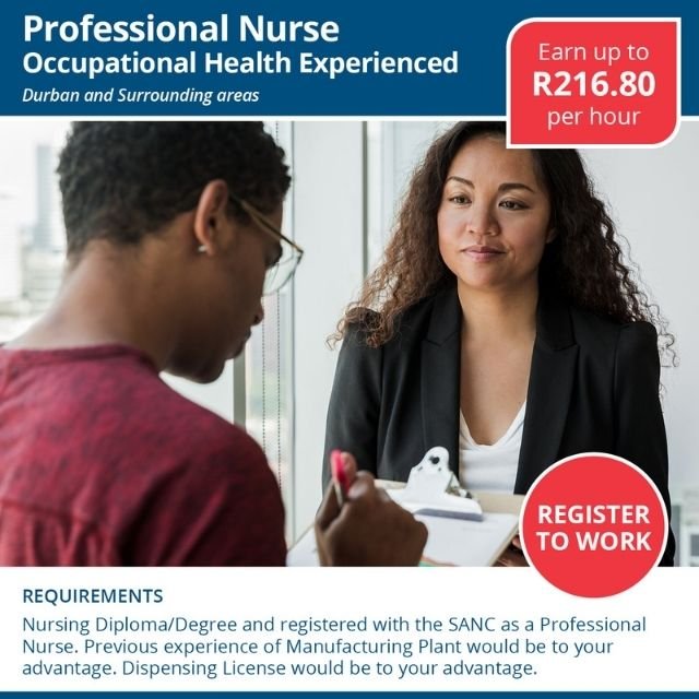 Professional Nurse – Occupational Health Experienced 