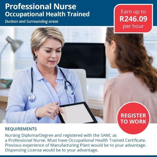 Professional Nurse – Occupational Health Trained Durban