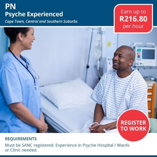 Professional Nurse – Psyche Experienced R216.80 per hour