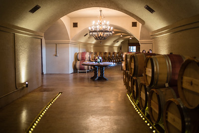 ARJ productions wedding planner stone tower winery hallway wine casks