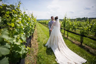 ARJ productions stone tower winery wedding vineyard couple