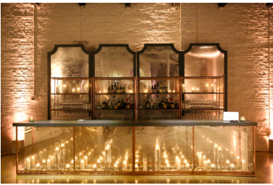 mirrored bar, wedding bar ideas, ARJ productions