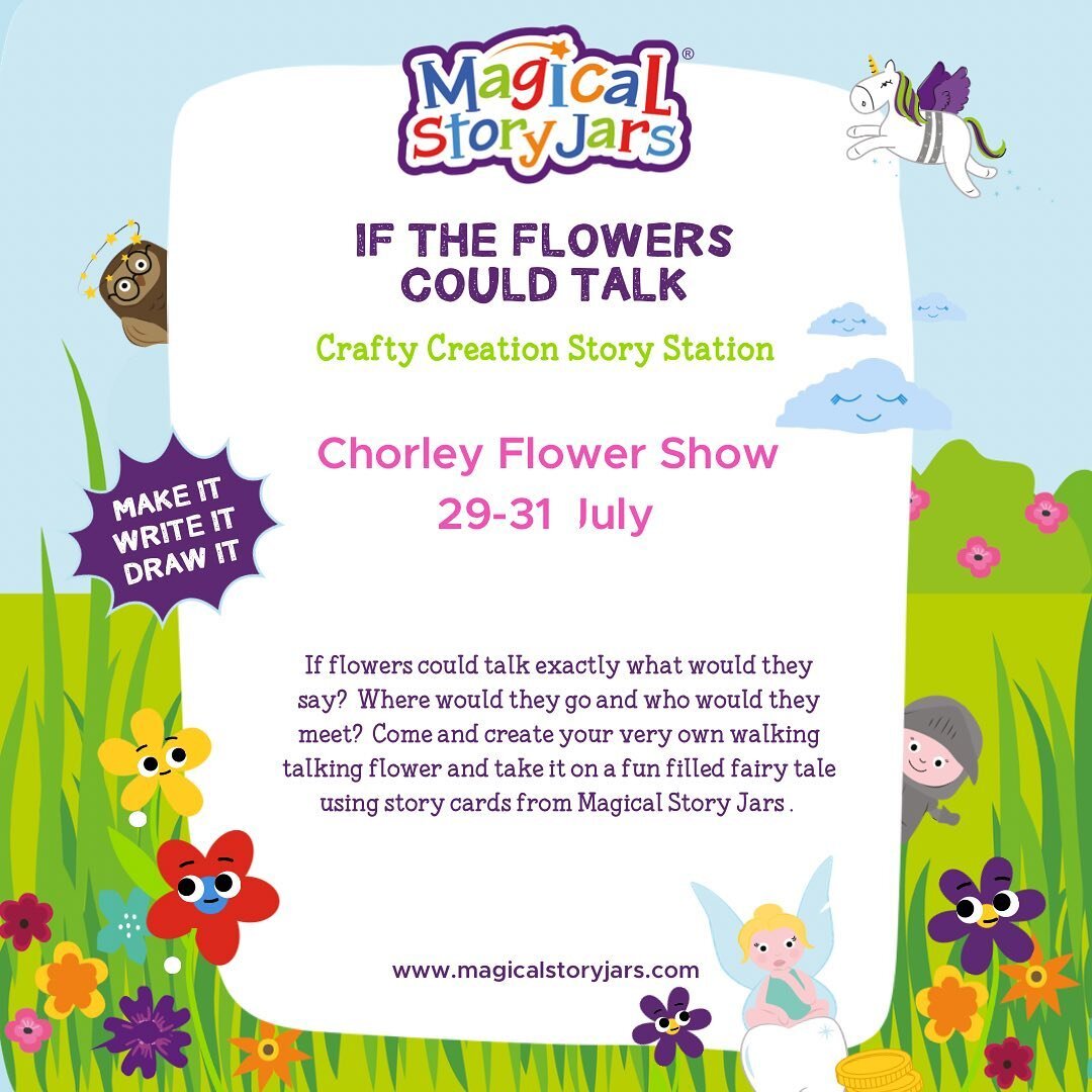 We&rsquo;re super excited to be appearing at the award-winning Chorley Flower Show between 29-31 July with our crafty creation story station.  You can buy your tickets here: chorleyflowershow.com

Come along, create a talking flower character and tak