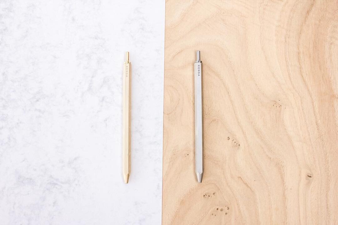 Whether it's nostalgic brass or surgical stainless, both offer the benefits of a well balanced, and well weighted writing tool. One patinas and changes colour as you use it, the other looks just as it did the day you unwrapped it. Follow the link in