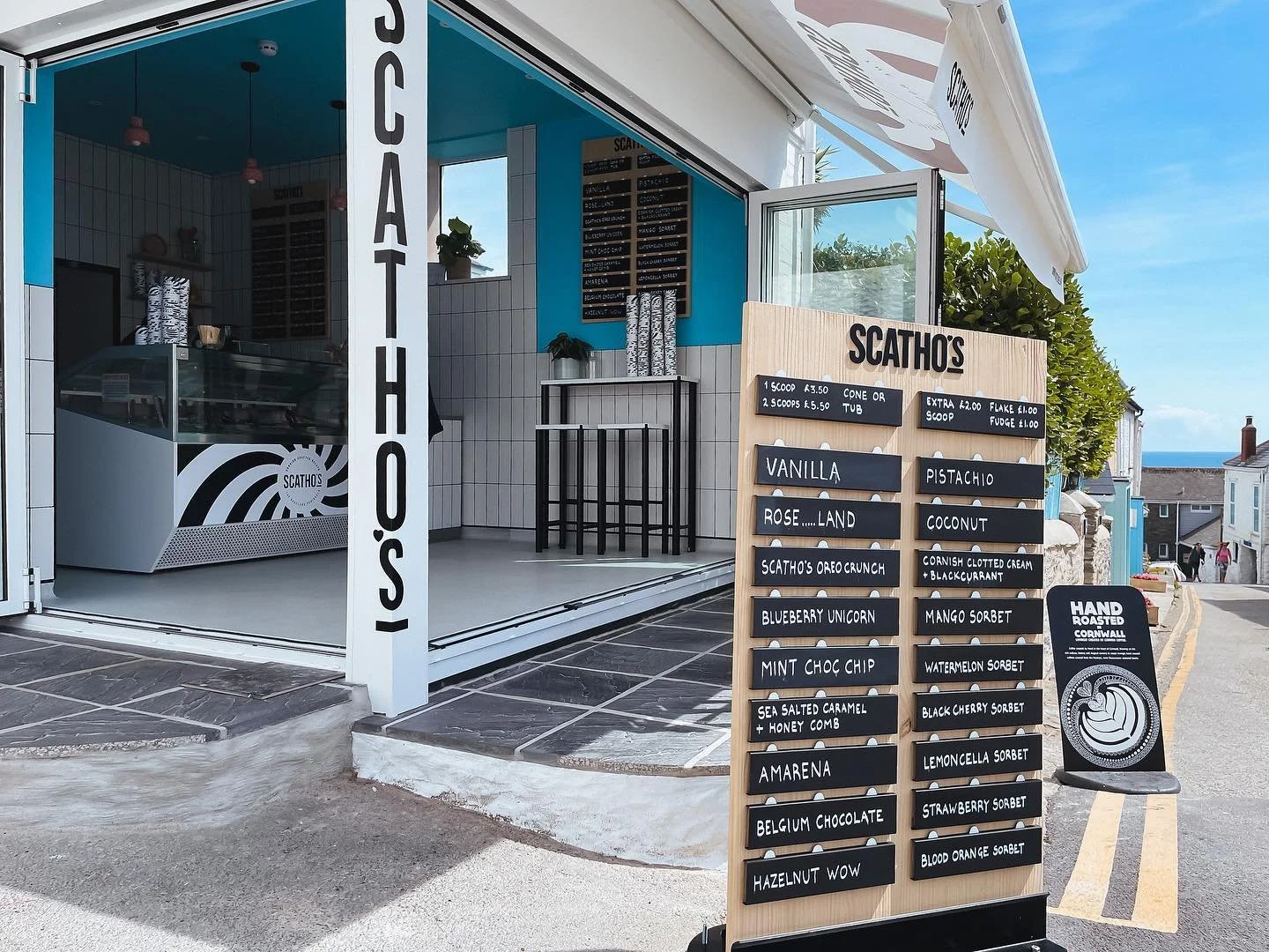 A great project wrapped up with @boaz_studio for @scathosgelato 

For this project we created;
- Textured pine menu boards, removable chalkboard panels sitting on hooks made to look like ice creams. 
- Stools and benches with folded tops and branding