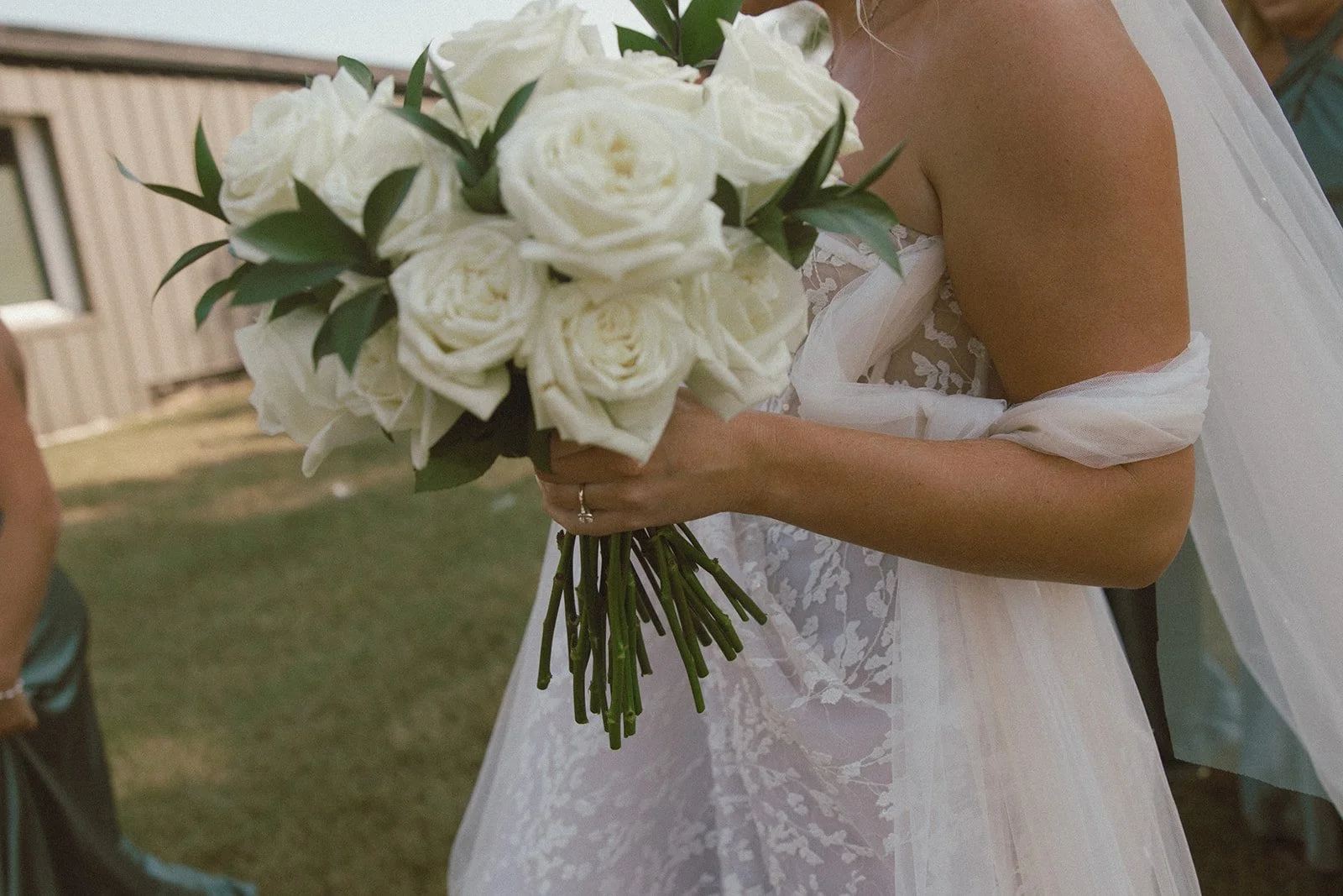 White rose bridal bouquet at The Goei Center Venue