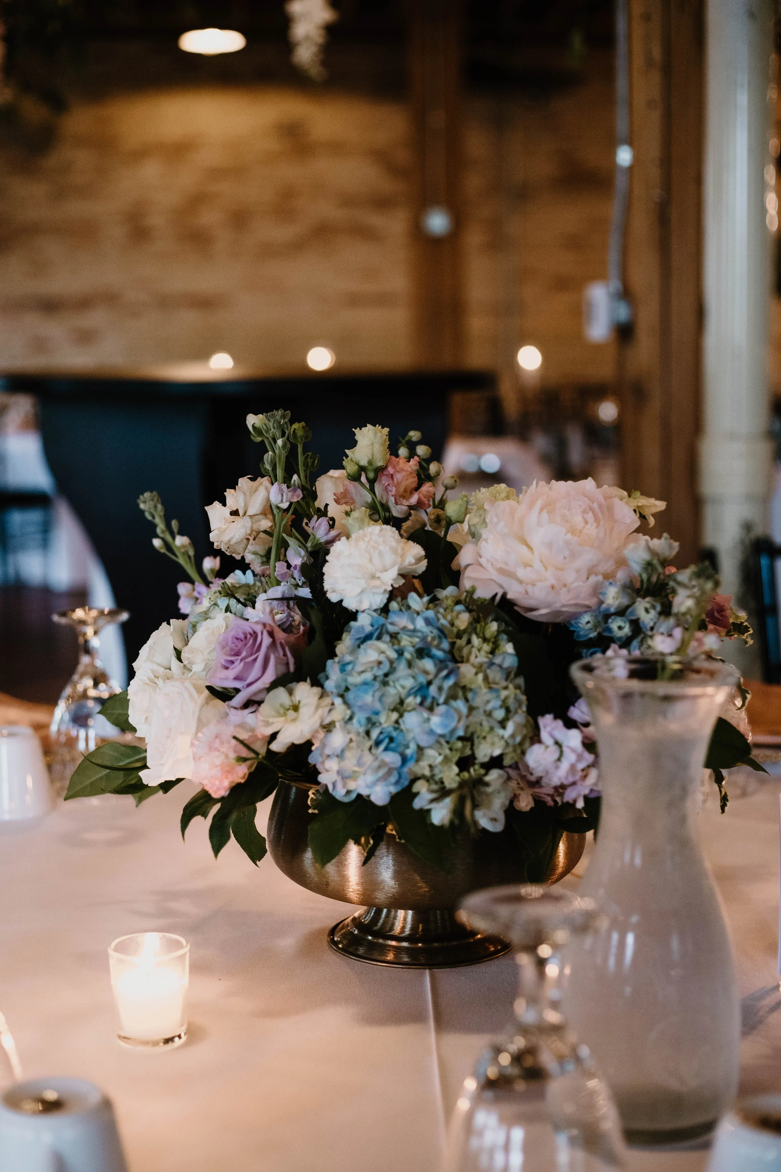 Pastel Floral Compote Wedding Flowers