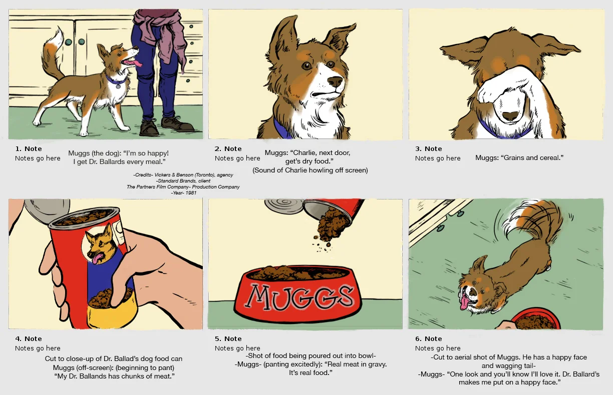 Dr. Ballad's Dog Food Storyboard