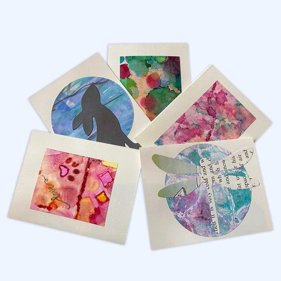 Original Artwork Alcohol Ink Greeting Cards