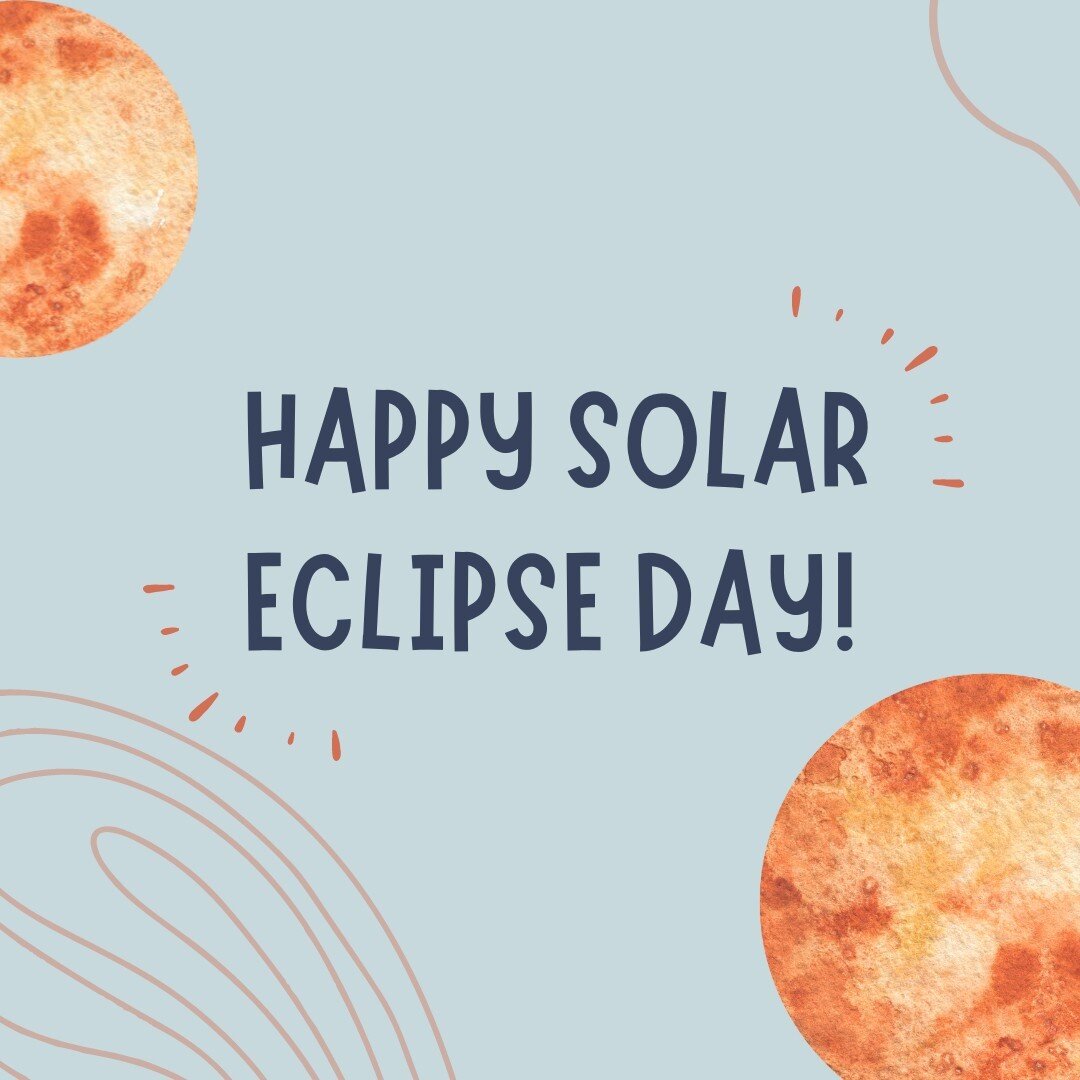 Happy Solar Eclipse Day!

A total solar eclipse will take place today, Monday, April 8! Totality in Dallas will begin at 1:40 pm and will occur for four minutes. A solar eclipse occurs when the Moon passes between Earth and the Sun, thereby obscuring