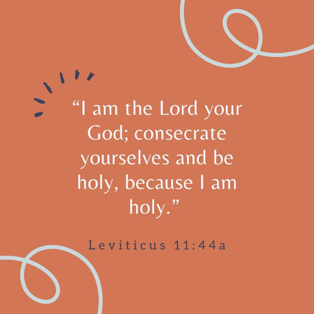 Memorization Monday!⁠
⁠
&quot;I am the Lord your God; consecrate yourselves and be holy, because I am holy.&quot;⁠
Leviticus 11:44a⁠
⁠
This is God speaking to His people, God who is obviously holy. He&rsquo;s perfect. He&rsquo;s pure, righteous in ev