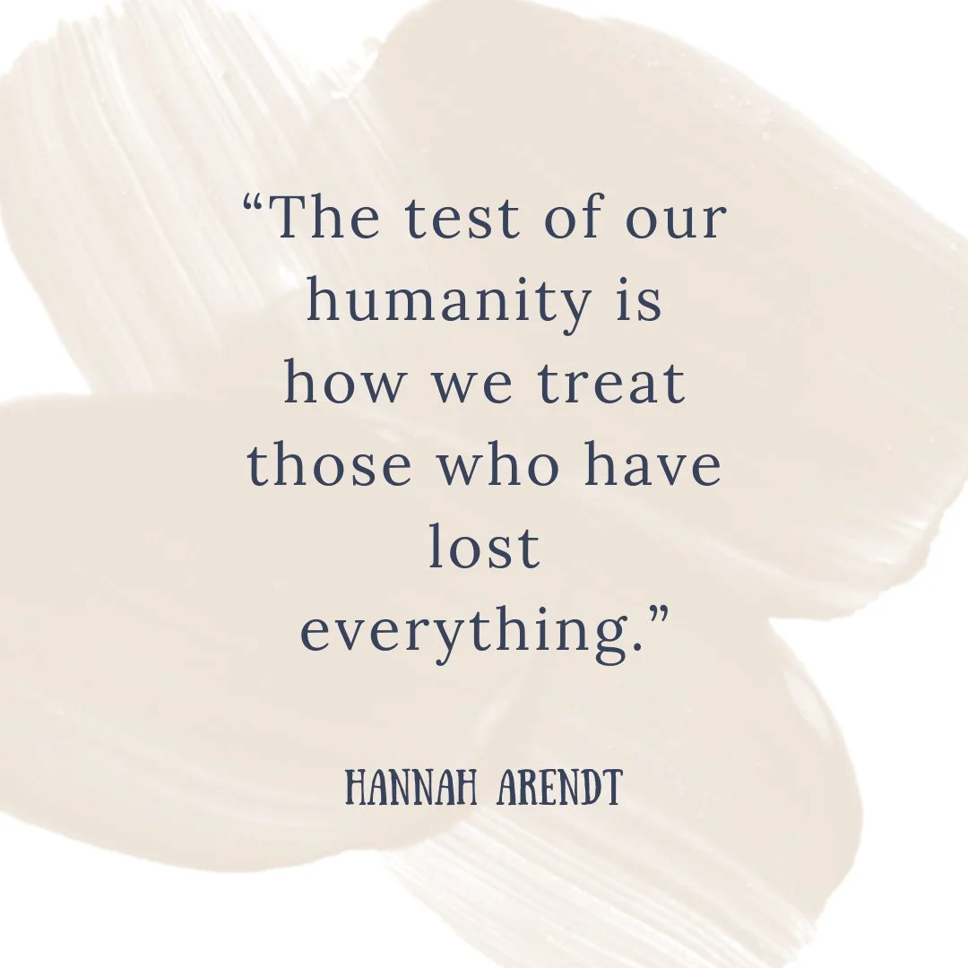 &ldquo;The test of our humanity is how we treat those who have lost everything.&rdquo;⁠
&mdash; Hannah Arendt⁠
⁠
These words invite us to pause and look honestly at the world around us. Refugees and displaced families are not statistics or headlines&