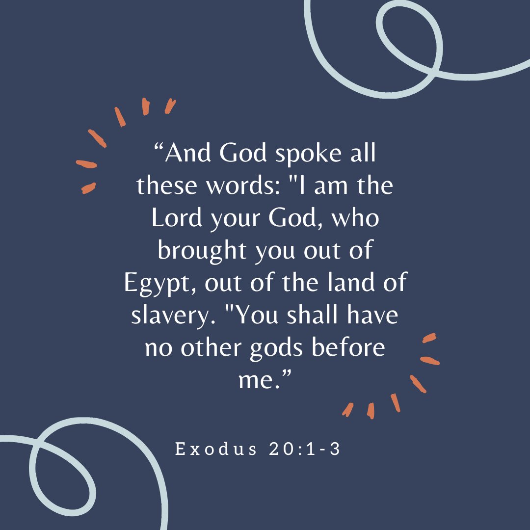 Memorization Monday!⁠
⁠
"And God spoke all these words: "I am the Lord your God, who brought you out of Egypt, out of the land of slavery. "You shall have no other gods before me."⁠
-Exodus 20:1-3⁠
⁠
God begins not with a command,