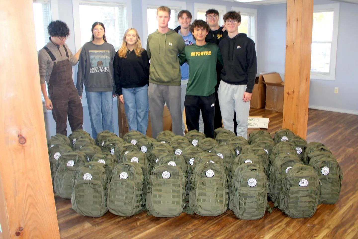 A huge thank you to the Coventry High School National Honor Society, who helped do some heavy lifting to pack 40 backpacks at the Connecticut Veterans Day Race earlier this month! We had some help from our smallest supporters and committee members to