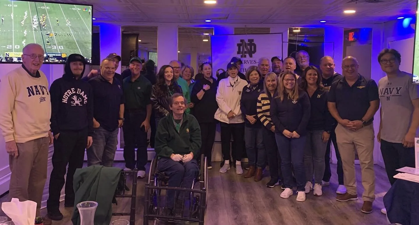 Huge thank you to the Notre Dame Club of Northern New Jersey and the U.S. Naval Academy Alumni Club for their incredible Veterans Day service project!

To honor the 97th meeting of Notre Dame and Navy, the club came together to collect 97 handwritten