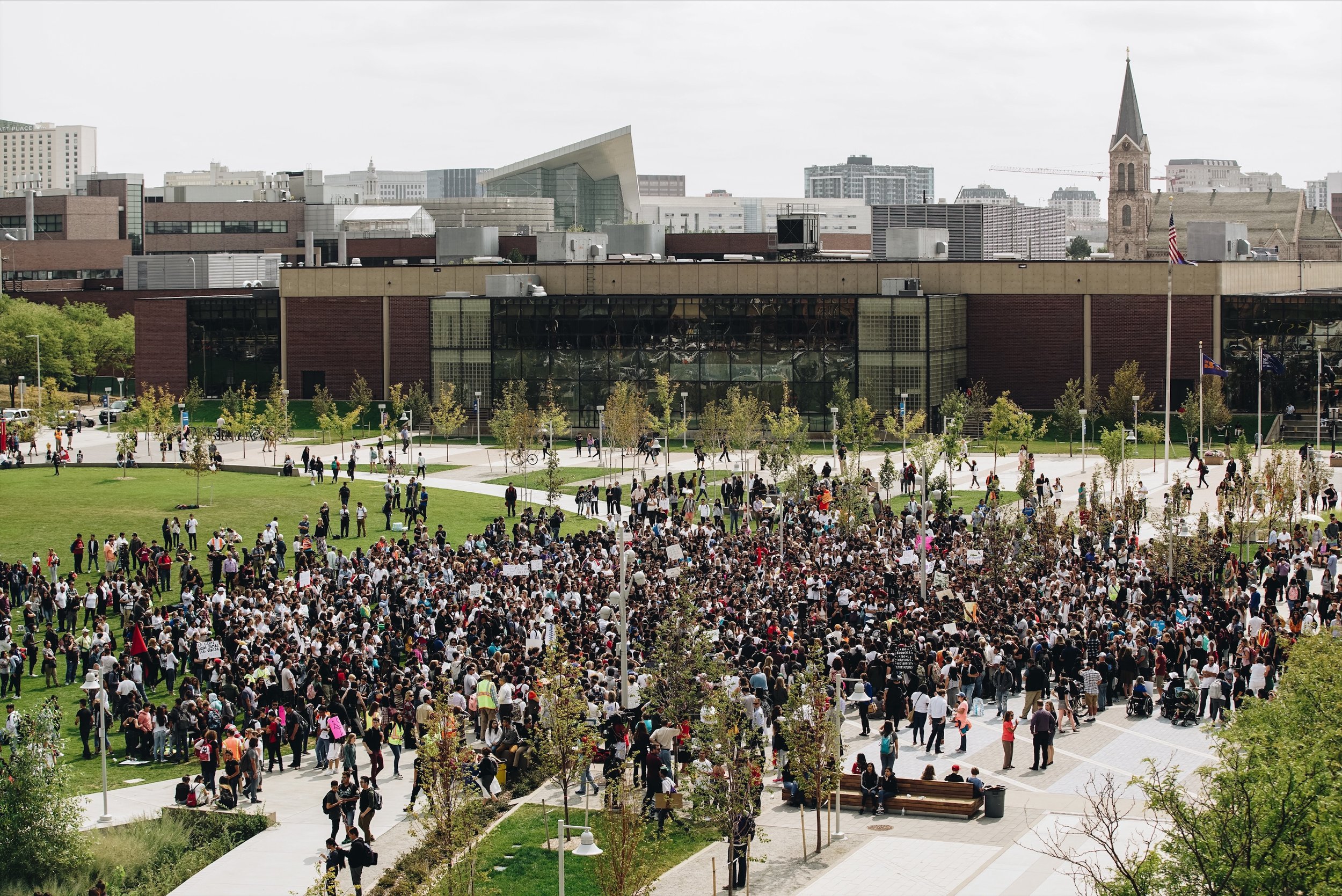 On September 5, 2017, President Donald Trump ordered an end to the Deferred Action for Childhood Arrivals program, or DACA. The Obama-era program allows undocumented young adults to live, study, and work in the United States without fear of deportation. In response, people across the country gathered to show their support for the DACA program and its recipients. With Trump's decision, some 700,000+ undocumented citizens were effectively left in limbo about their future status. Republicans and Democrats in Washington D.C. have yet to reach a deal as a March 2018 deadline to fix DACA approaches.